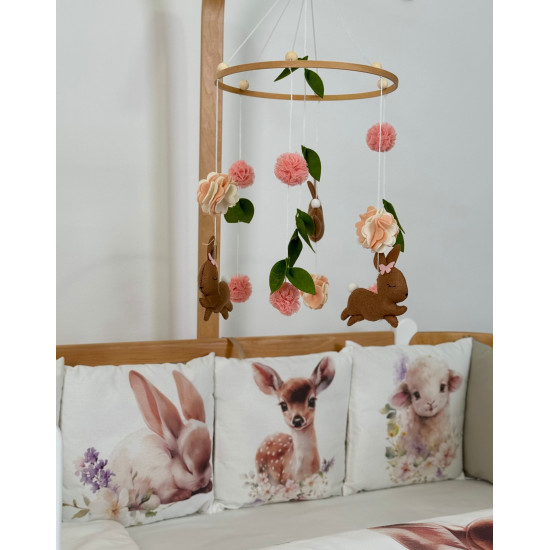 Kokvilnas gultas veļas komplekts "Watercolor Animals"