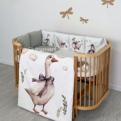 Cotton bed linen set  "Vintage Goose" Cotton bed linen set  "Vintage Goose"
