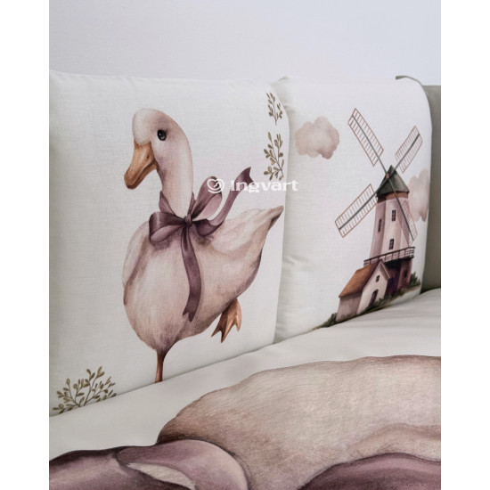 Kokvilnas gultas veļas komplekts "Vintage Goose"