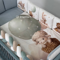 Cotton bed linen set  "Mint Balloon" Cotton bed linen set  "Mint Balloon"