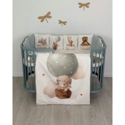 Kokvilnas gultas veļas komplekts "Mint Balloon"