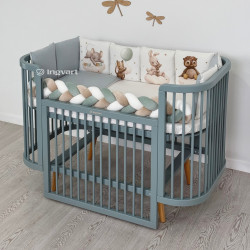 Boho Total Light convertible cot with movable wall Eucalyptus Boho Total Light convertible cot with movable wall Eucalyptus