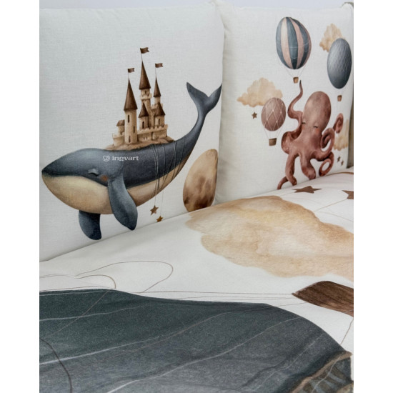 Kokvilnas gultas veļas komplekts "Fairytail Ocean"