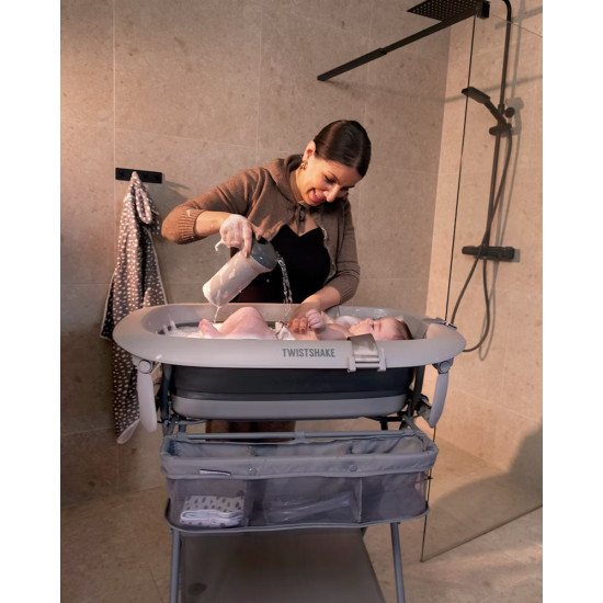 Vanniņa Ar Statīvu Twistshake Luxury Bath Kit Faded Grey