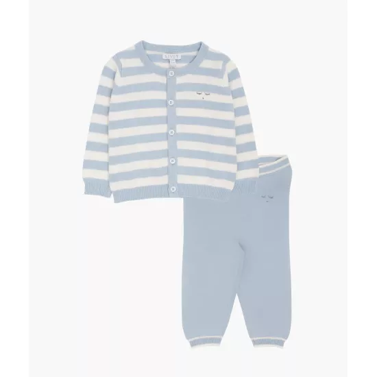 Livly Komplekts Stripes Knit Set Blue