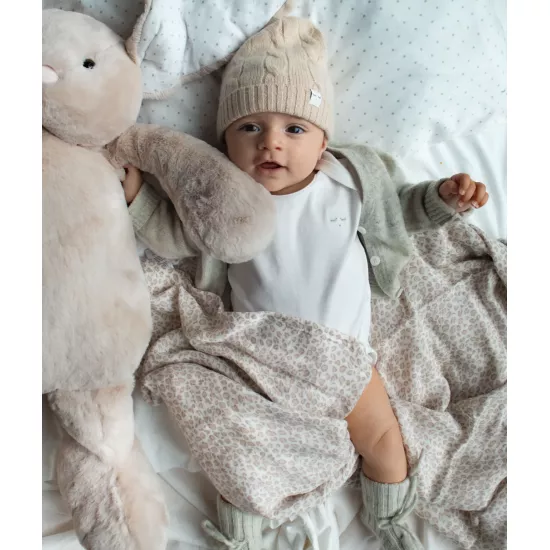 Bērnu cepure Livly Cable Knit Hat Oat, 100% Kašmirs