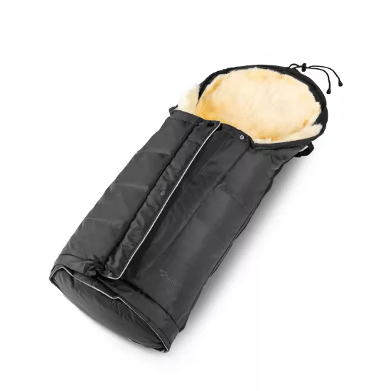 Aitas vilnas guļammaiss ratiem Fellhof Hochsölden Lambskin Footmuff Black