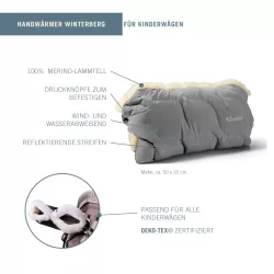Fellhof Winterberg Lambskin Hand Muff for Prams Black Fellhof Winterberg Lambskin Hand Muff for Prams Black