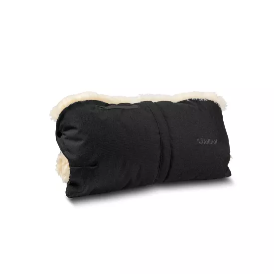 Roku mufe ratiem Fellhof Lambskin Hand Muff for Prams Black