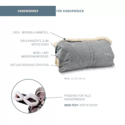 Fellhof Lambskin Hand Muff for Prams Beige-Melange Fellhof Lambskin Hand Muff for Prams Beige-Melange