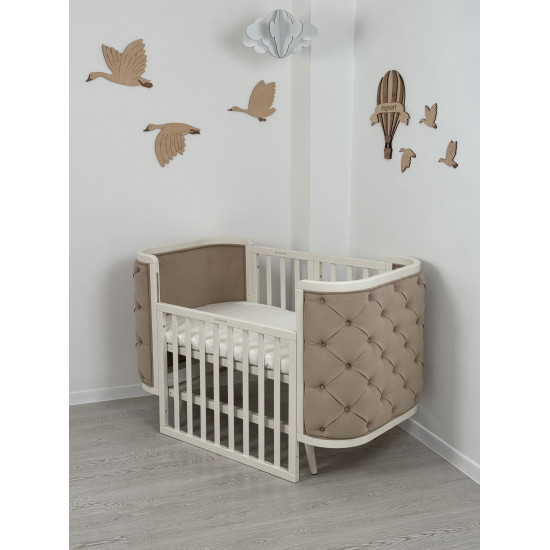 Gultiņa-transformers Boho ar kustīgu sienu Milk/Beige Velour