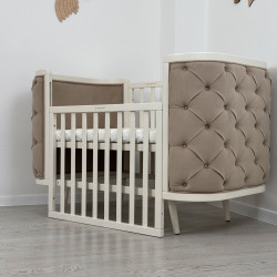 Boho convertible cot with and movable wall Milk/Beige Velour Boho convertible cot with and movable wall Milk/Beige Velour