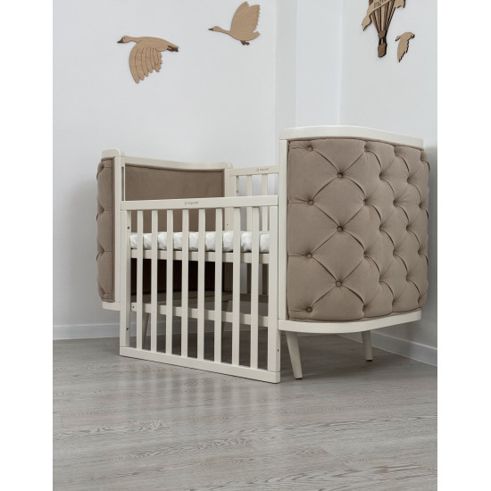 Gultiņa-transformers Boho ar kustīgu sienu Milk/Beige Velour