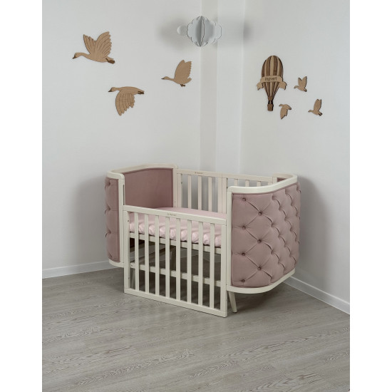 Gultiņa-transformers Boho ar kustīgu sienu Milk/Pink Velour