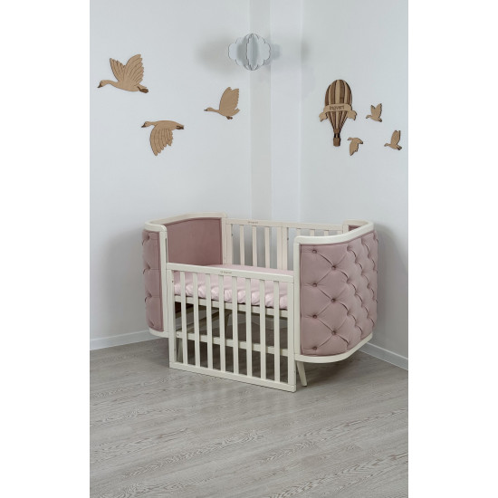 Gultiņa-transformers Boho ar kustīgu sienu Milk/Pink Velour