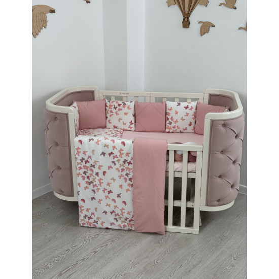 Gultiņa-transformers Boho ar kustīgu sienu Milk/Pink Velour