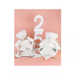 Doudou Dāvanu komplekts – Plīša lāčuks ar segiņu 30 cm, pelēks Doudou Dāvanu komplekts – Plīša lāčuks ar segiņu 30 cm, pelēks