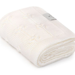 Silts pleds no 100% merino vilnas Cream Floral - Premium Kolekcija