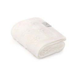 Silts pleds no 100% merino vilnas Cream Floral - Premium Kolekcija