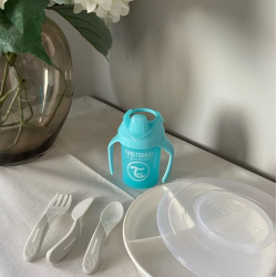 Twistshake Learn Cutlery 6m+ | Fork, Knife & Spoon – White