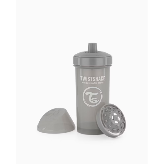 Twistshake Krūze Twistshake Kid Cup 12m+ 360ml Pastel Grey