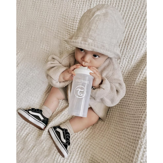 Twistshake Krūze Twistshake Straw Cup 6m+ 360ml White