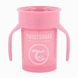 Twistshake 360°  Mācību Krūze 230 ml, 6+ mēneši, Pastel Pink