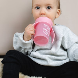 Twistshake 360°  Mācību Krūze 230 ml, 6+ mēneši, Pastel Pink