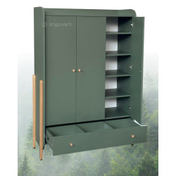 Trīsdurvju skapis Ingvart Nika Forest Green/Natural