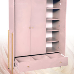 Trīsdurvju skapis Ingvart Nika Pink/Natural