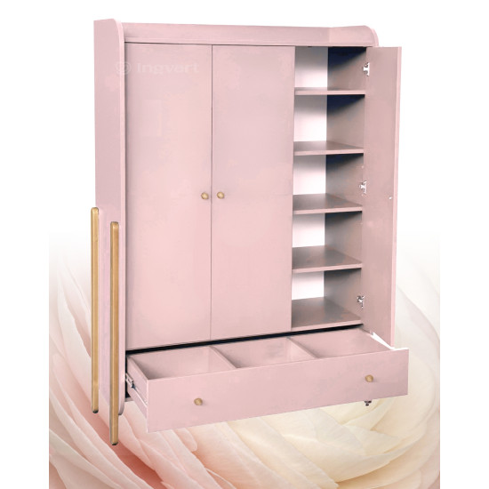 Trīsdurvju skapis Ingvart Nika Pink/Natural