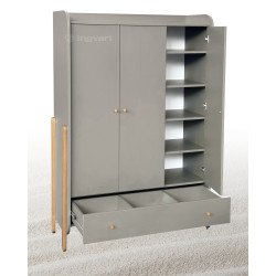 Trīsdurvju skapis Ingvart Nika Cold Beige/Natural