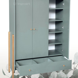 Trīsdurvju skapis Ingvart Nika Eucatlyptus/Natural