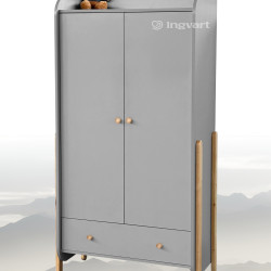 Divdurvju Skapis Ingvart Nika Grey/Natural