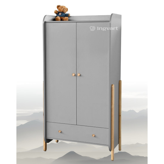 Divdurvju Skapis Ingvart Nika Grey/Natural