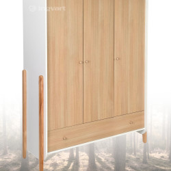 Trīsdurvju skapis Ingvart Nika Natural/Natural/White