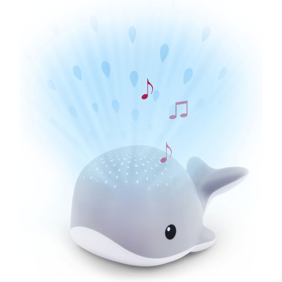 ZAZU Wally – Muzikālā nakts lampa un projektors Valis, pelēks