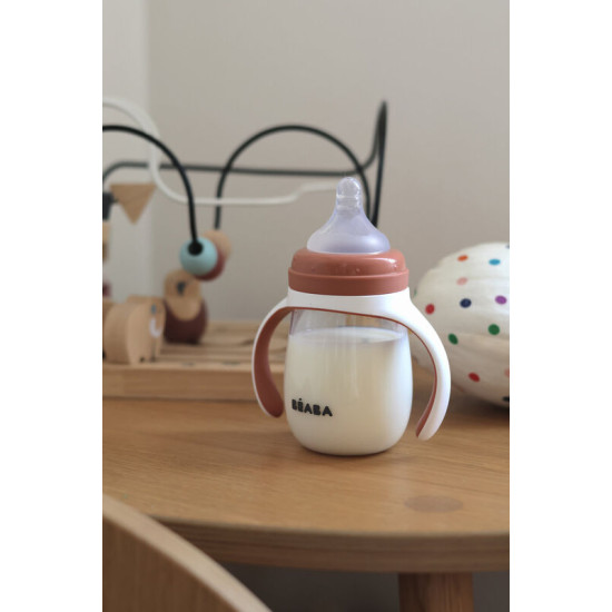 BÉABA® 2-in-1 Mācību krūzīte 210 ml – Terracotta