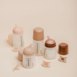 Uzgalu komplekts uz pudelītem ZERO.ZERO Suavinex 180ml +0m Almond Adaptable flow