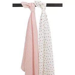 Meyco Baby muslīnu autiņu komplekts Mini Panther Soft Pink (2 gab., 120x120 cm)
