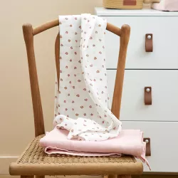 Meyco Baby muslīnu autiņu komplekts Mini Panther Soft Pink (2 gab., 120x120 cm)