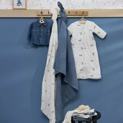Meyco Baby muslīnu autiņu komplekts Moon Indigo (2 gab., 120x120 cm)