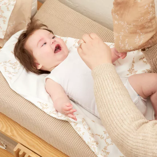 Meyco Baby Vannas dvielis ar kapuci Branches Sand 90x90cm