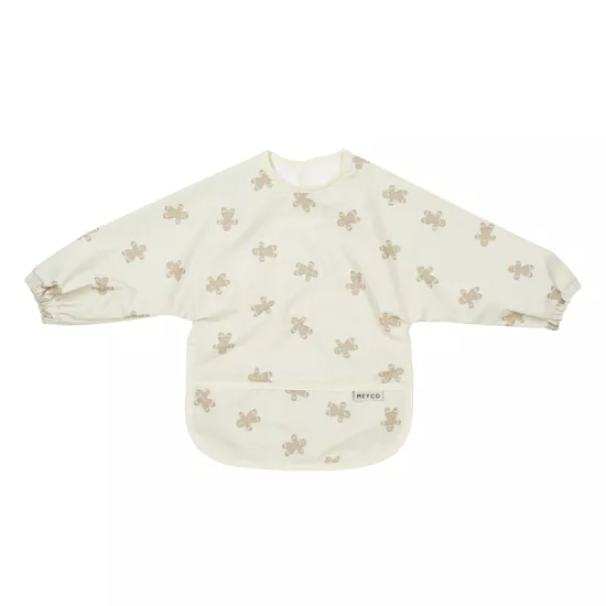 Meyco Baby Ūdensnecaurlaidīgs priekšautiņš ar piedurknēm Gingerbread Soft sand 4-18m