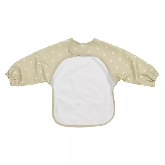 Meyco Baby Ūdensnecaurlaidīgs priekšautiņš ar piedurknēm Sweet Heart Sand/Soft Sand 4-18m