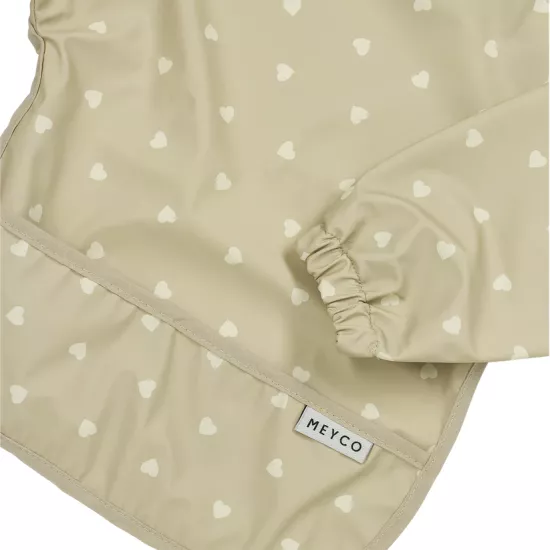 Meyco Baby Ūdensnecaurlaidīgs priekšautiņš ar piedurknēm Sweet Heart Sand/Soft Sand 4-18m