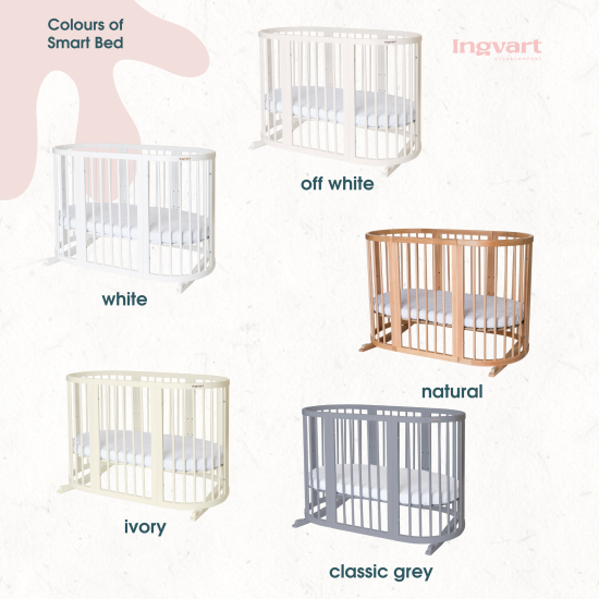 Ingvart Oval Transformer Smart Bed 9in1 Small Version 60cm (White)