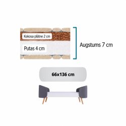 FLY Cot Mattress 66×136×7 cm — Coconut Coir & Foam