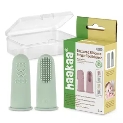 Зубная щетка для пальца Haaka Silicone Finger Toothbrush 2pcs Pea Green
