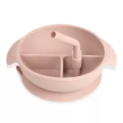 Haaka Silikona Šķīvis ar Piesūcekni Silicone Divided Suction Bowl - Blush